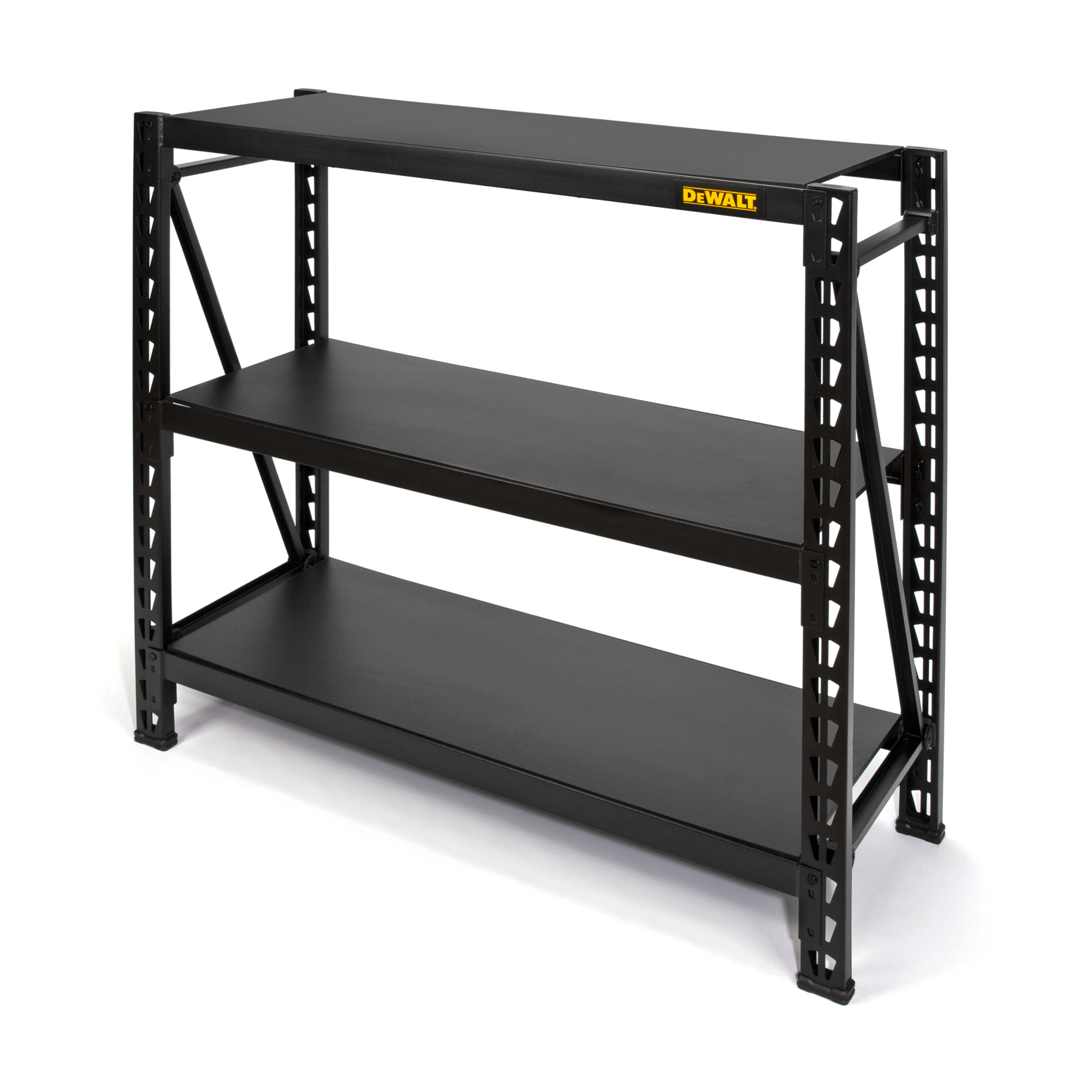 DEWALT Industrial Storage Rack — 4ft. Tall, 3 Shelves, 4,500-Lb. Capacity, Black Frame, Model# DXST4500BLK